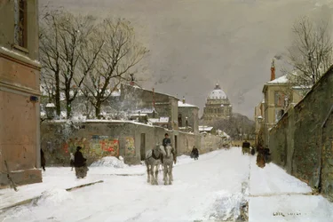 Escena de invierno cerca de Les Invalides, París